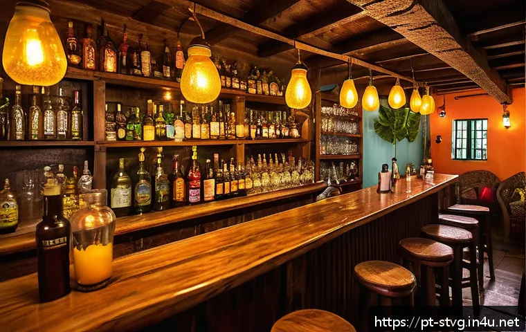 세인트빈센트 그레나딘의 나이트라이프 및 클럽 - A cozy local bar scene in Kingstown Old Street, Saint Vincent, featuring a warmly lit intimate inter...